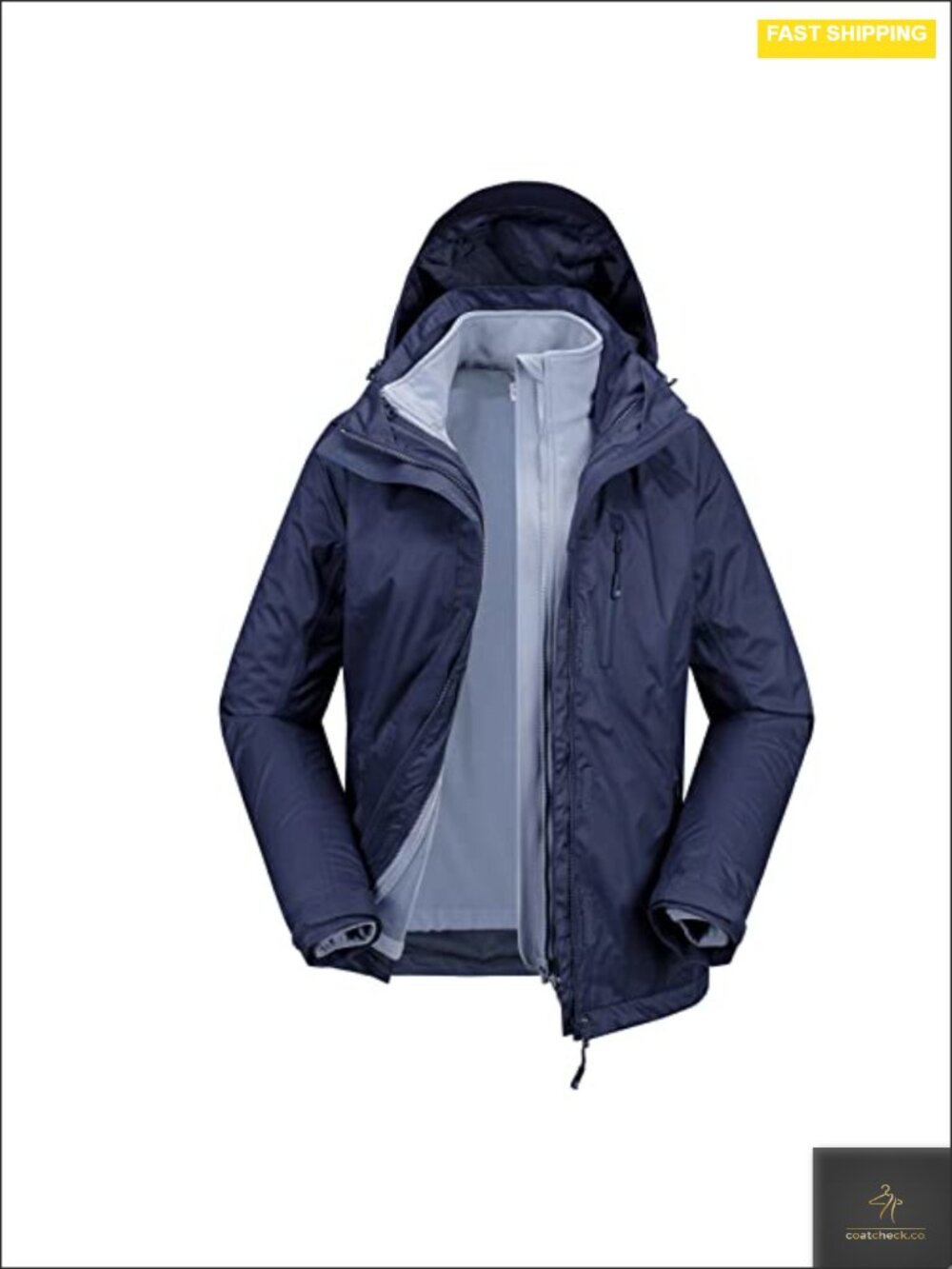 3-in-1 Waterproof Rain Jacket Softshell Ski Coat for Women